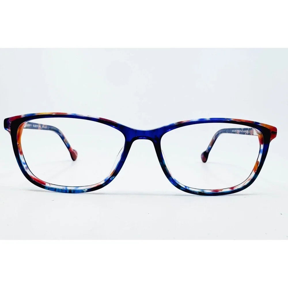 Lisa Loeb Eyewear Hula Hoop 9 Blue Eyeglass Frames Blueberry Swirl 49-15-125